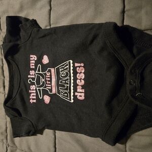 Black Baby Onesie with Pink Accents